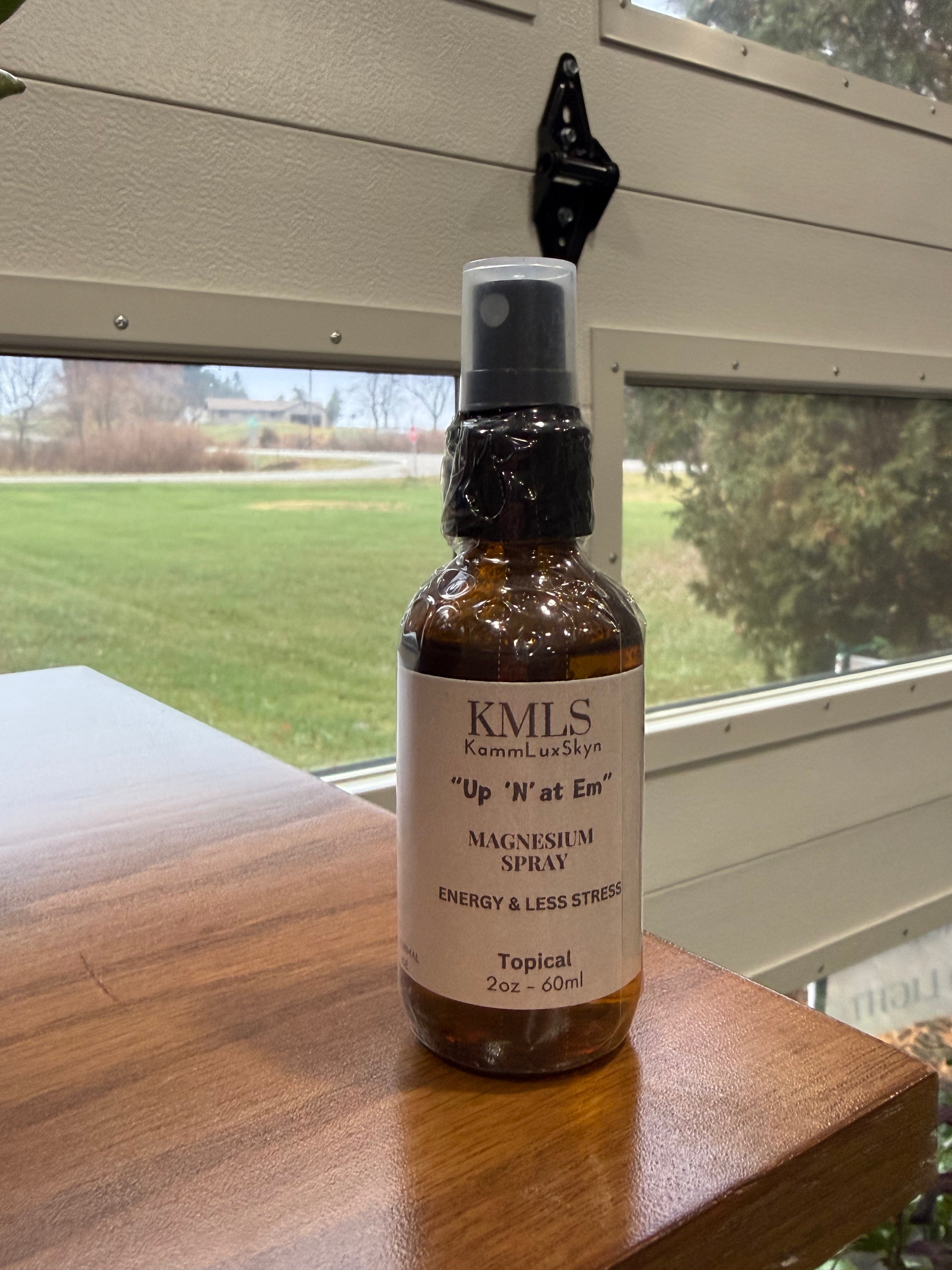 "Up 'N' at Em" Magnesium Spray : Energy & Less Stress